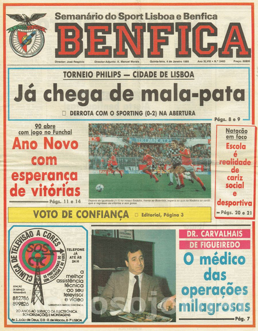 jornal o benfica 2463 1990-01-04